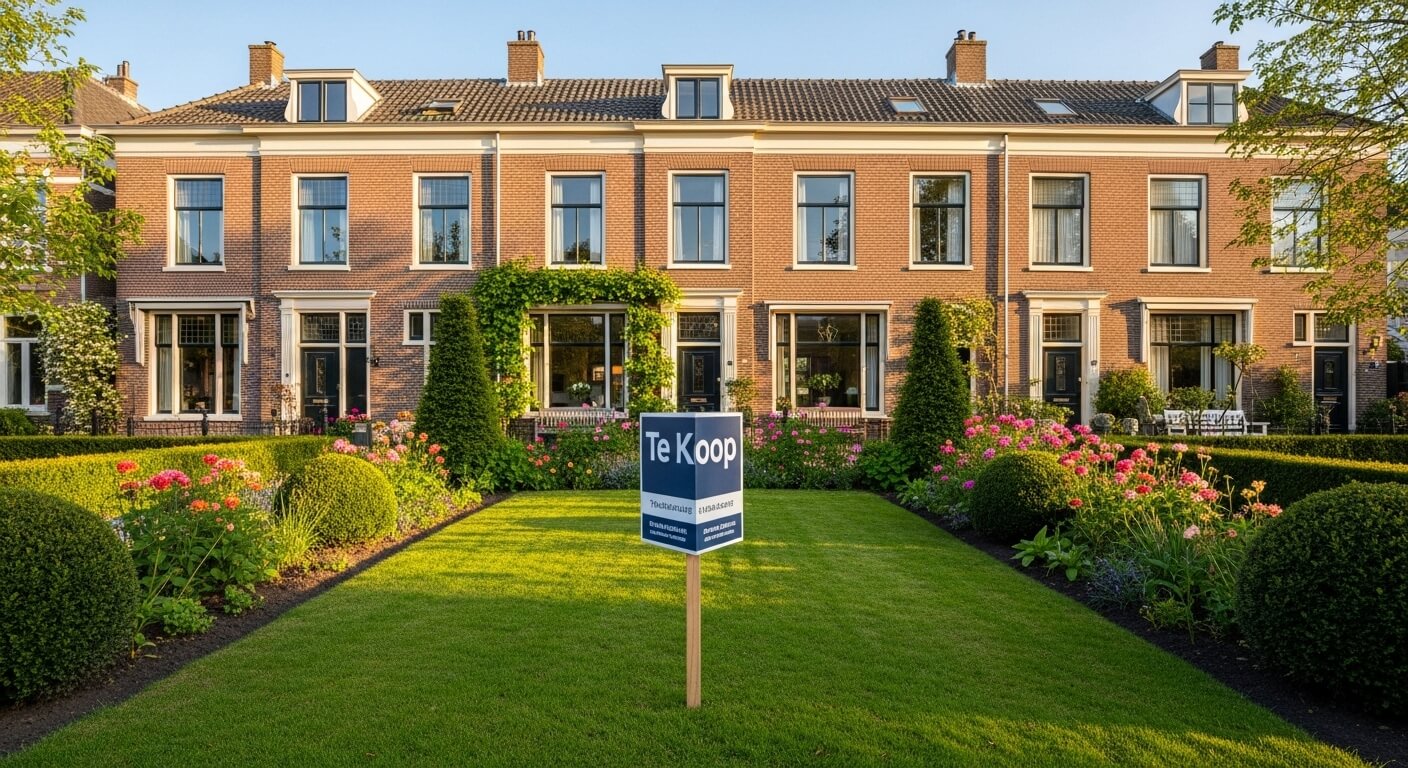 Stijlvol Nederlands herenhuis met te-koop bord