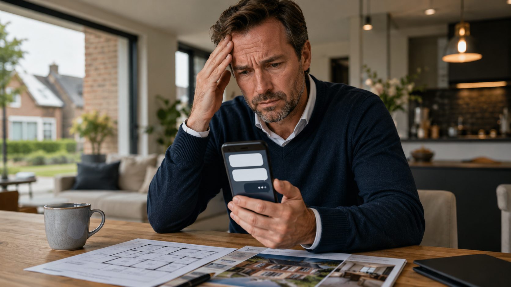 AI chatbot voor makelaars — homeowner stelt vraag via chat
