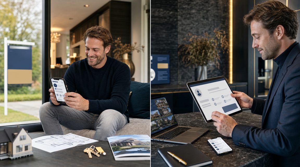 Klant en makelaar verbonden via CRM